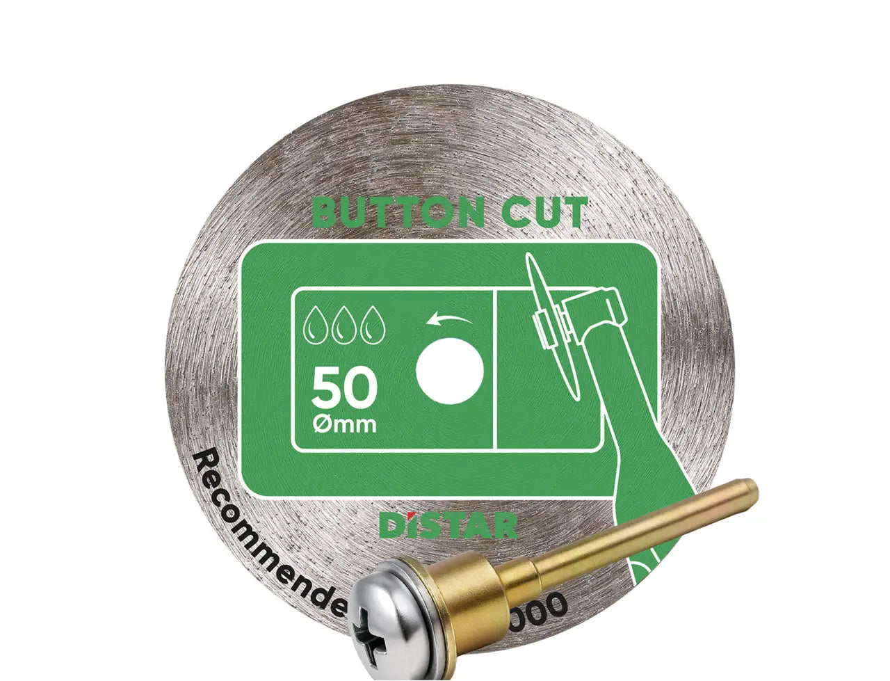 DISCO DIAMANTATO PER TAGLI PRECISI DISTAR BUTTONCUT 50MM CON SUPPORTO
