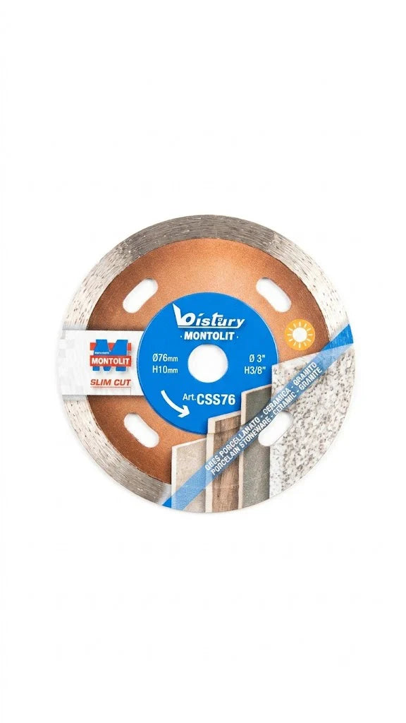 MONTOLIT DISCO DIAMANTATO ULTRASOTTILE SLIM CUT Ø76mm PER MINI SMERIGLIATRICE BREVETTI MONTOLIT