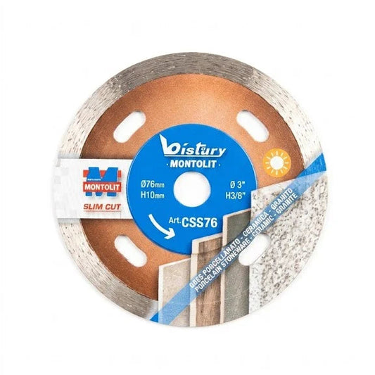 MONTOLIT DISCO DIAMANTATO ULTRASOTTILE SLIM CUT Ø76mm PER MINI SMERIGLIATRICE BREVETTI MONTOLIT