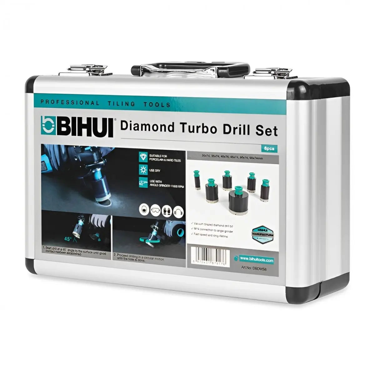 KIT FRESE DIAMANTATE BIHUI TURBO-6 SET Ø 25/35/40/45/50/68 MM