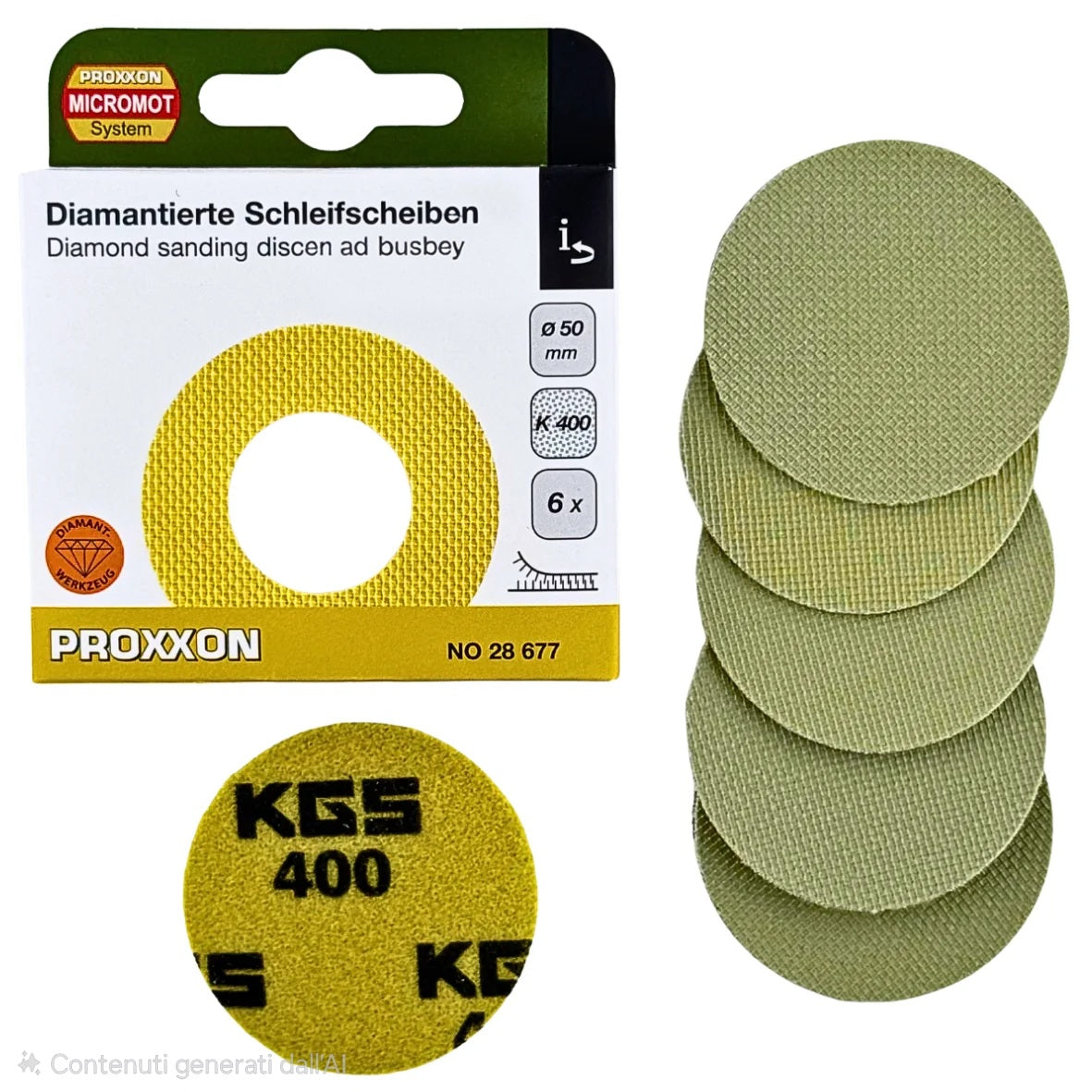 TAMPONE DIAMANTATO PROXXON CONF. 6 PEZZI (VARIE GRANE )