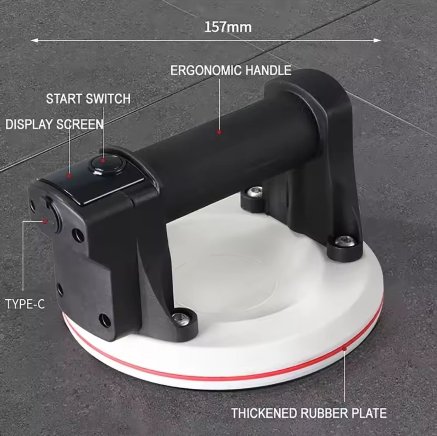 Ventosa elettrica diametro 150mm per piastrelle lisce e strutturate con pompaggio AUTO