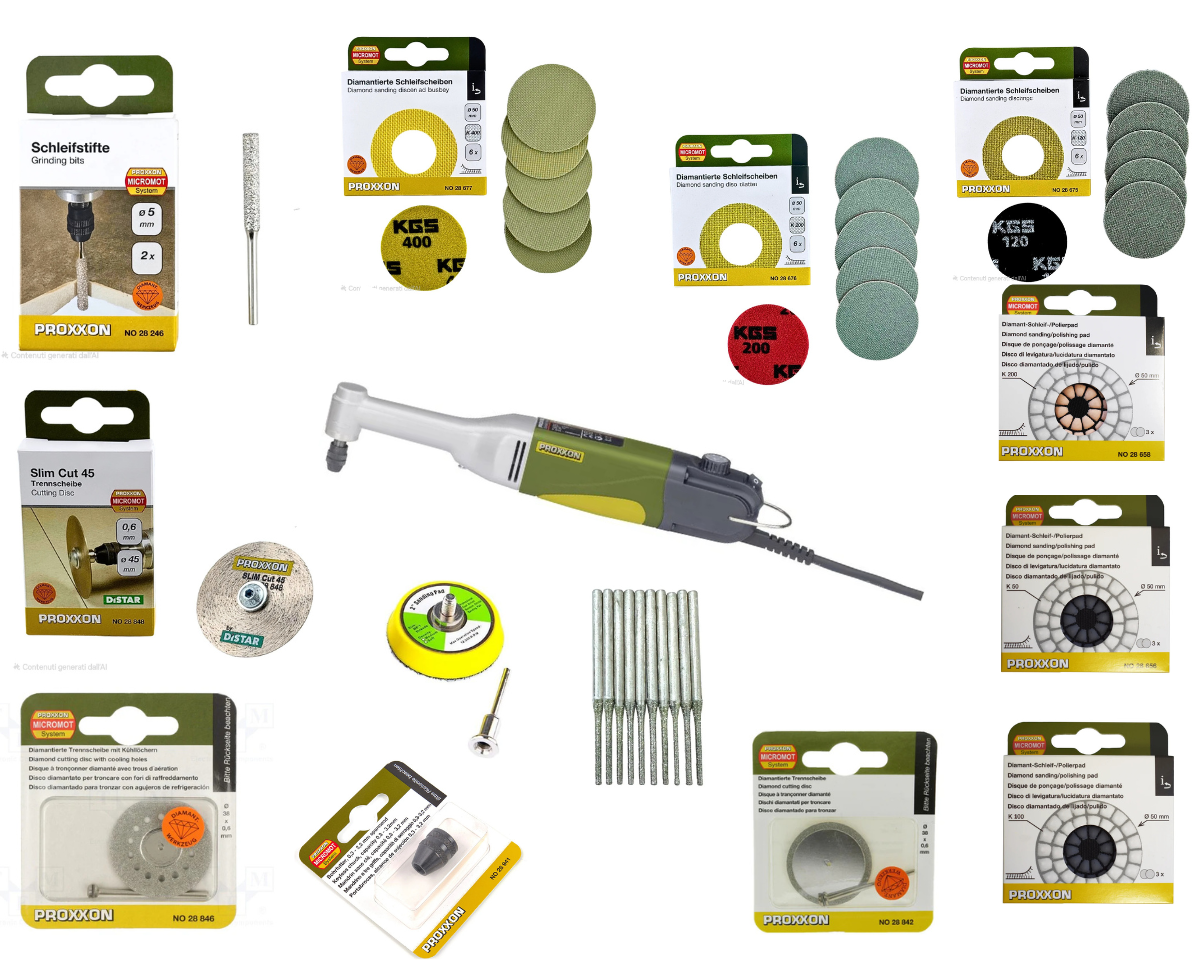 KIT COMPLETO PROXXON PER TAGLIO E LEVIGATURA ( A CAVO)