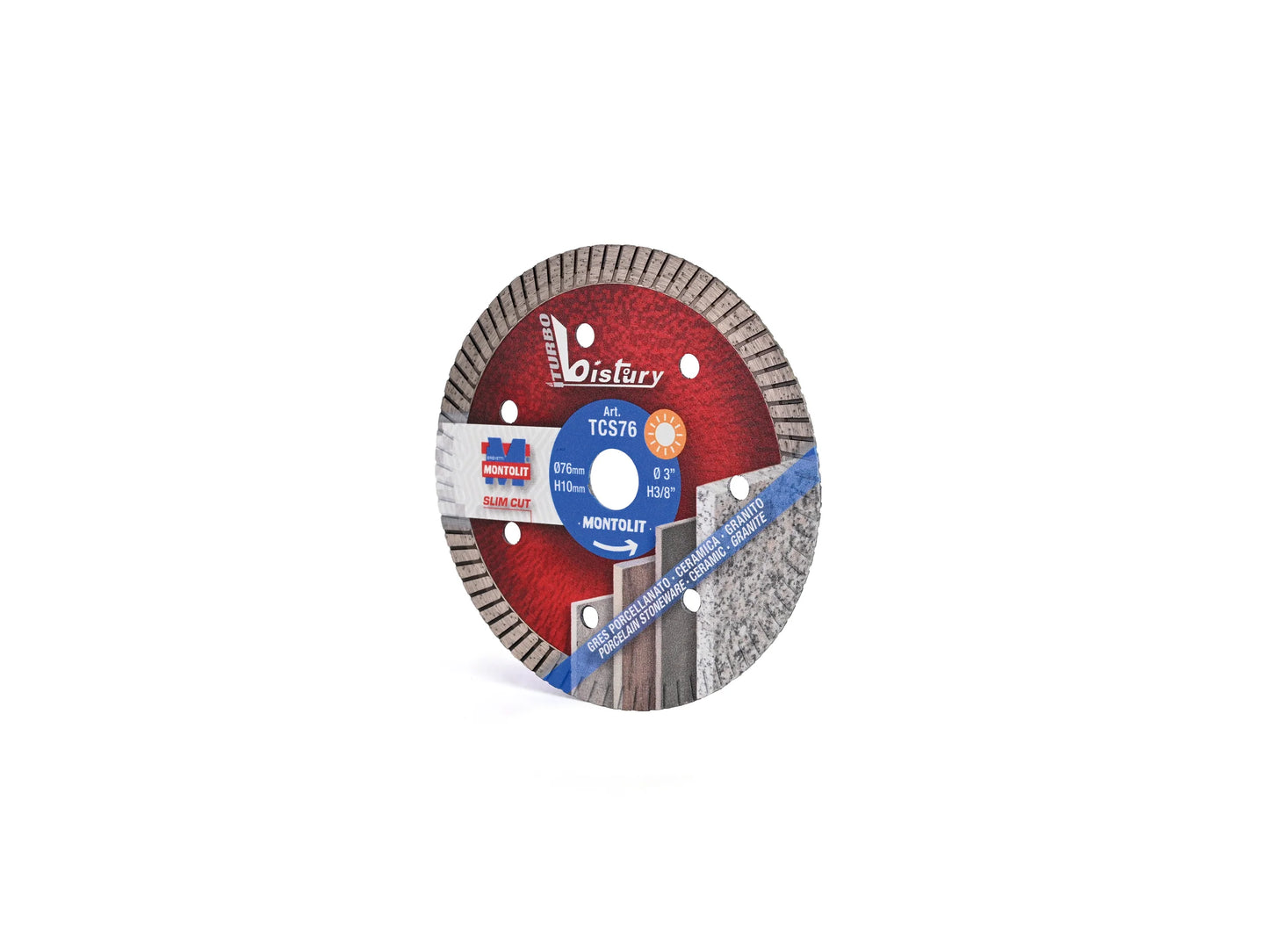 MONTOLIT  DISCO DIAMANTATO RINFORZATO - TURBO BISTOURY d. 76MM BREVETTI MONTOLIT