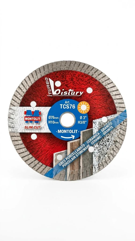 MONTOLIT  DISCO DIAMANTATO RINFORZATO - TURBO BISTOURY d. 76MM BREVETTI MONTOLIT