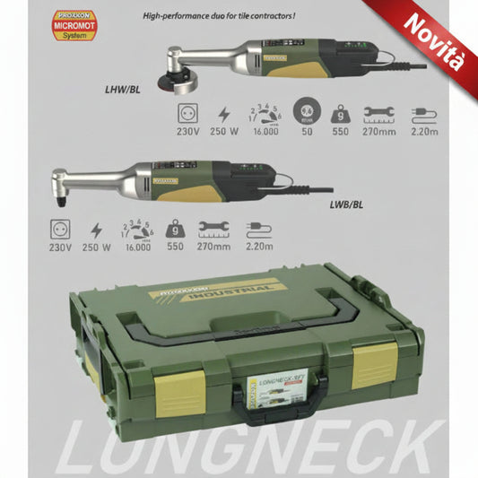 SET MINI SMERIGLIATRICE + MINI TRAPANO A COLLO LUNGO LHW/BL + LWB/BL, IN L-BOXX 29 290