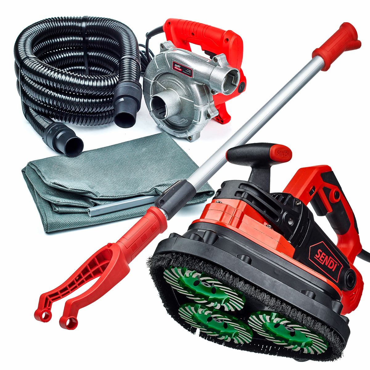 KIT LEVIGATRICE+ASPIRAPOLVERE+MANICO TELESCOPICO