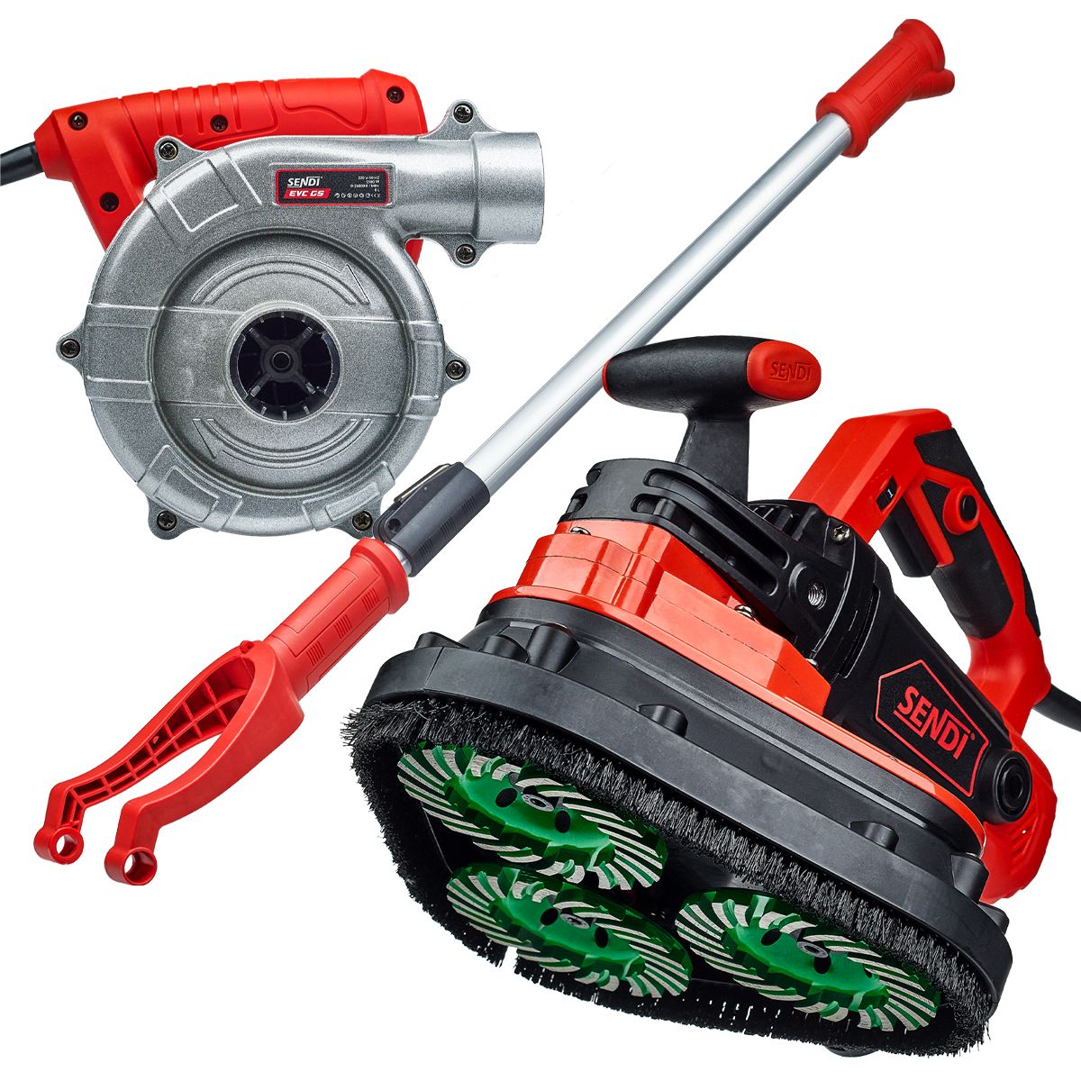KIT LEVIGATRICE+ASPIRAPOLVERE+MANICO TELESCOPICO